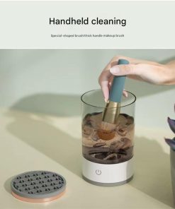 Alternative view of Electric Makeup Brush Cleaner – Portable USB Rechargeable Cosmetic Brush Cleaning Machine for Eyeshadow & Makeup Brushes, Automatic Spinner Tool for Women